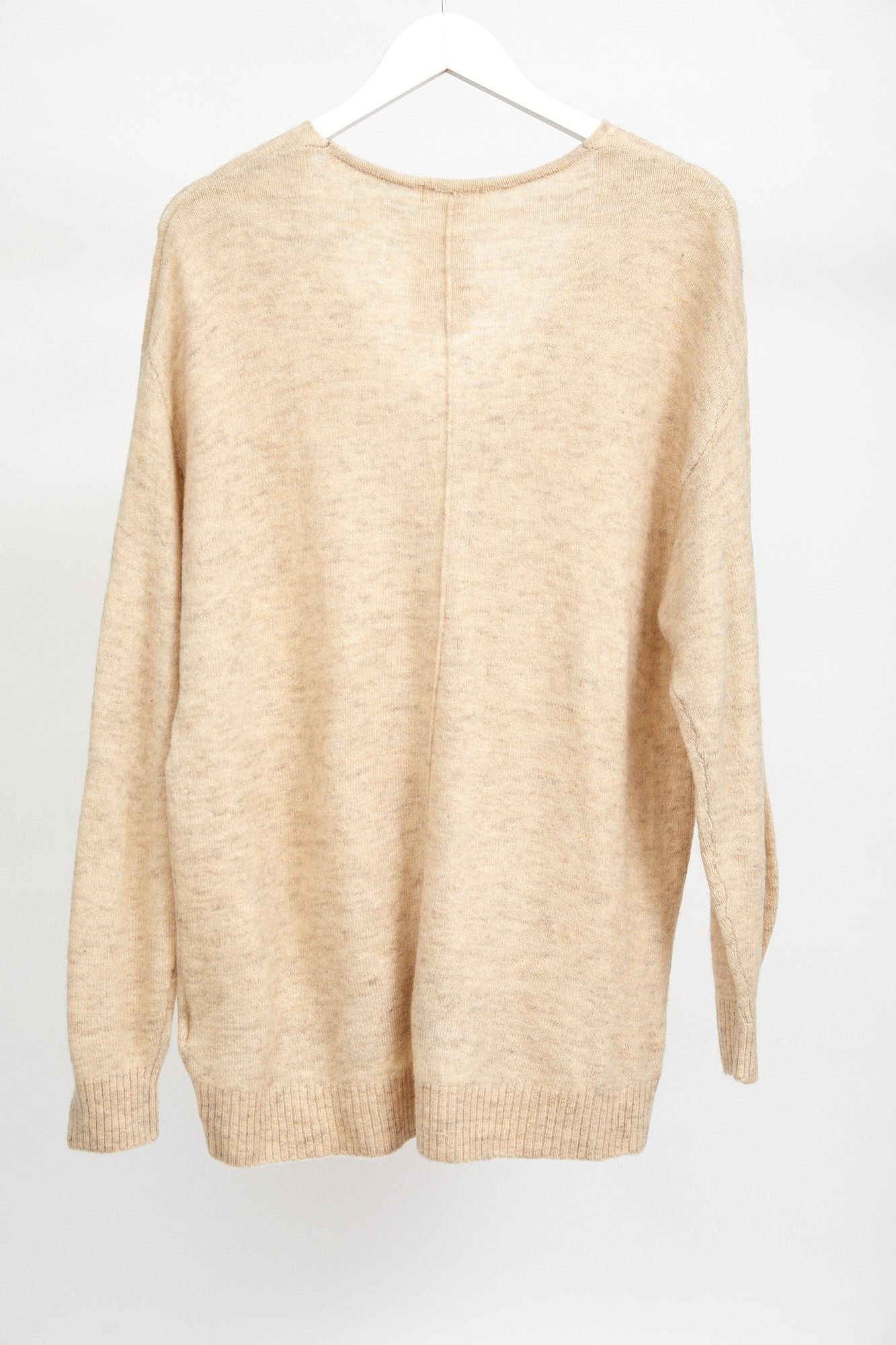 Womens H&M Beige V Neck Jumper: Size Small