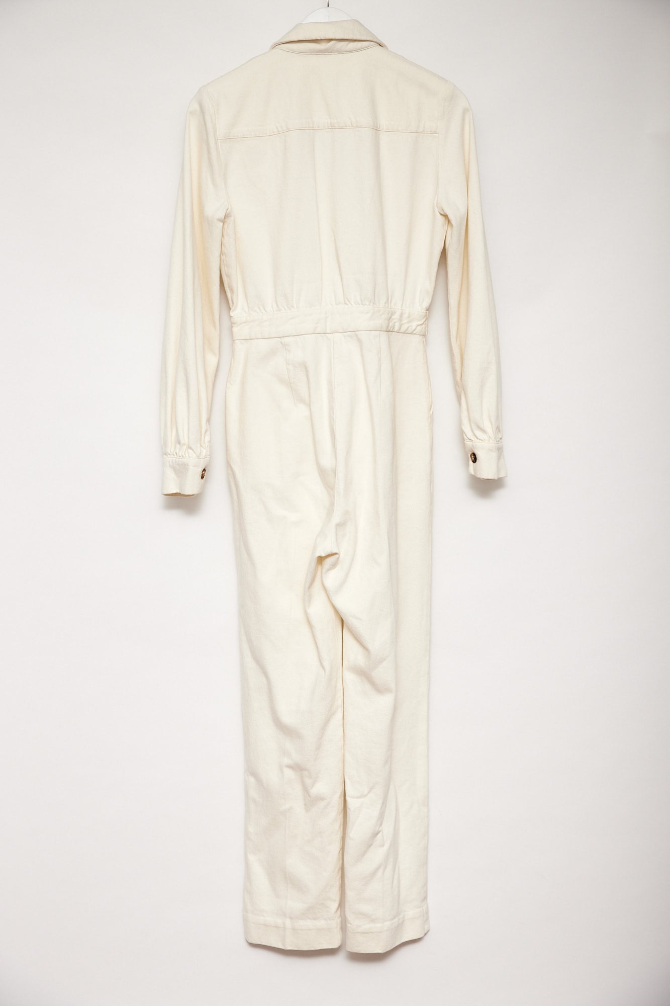 Womens & Other Stories belted white denim jumpsuit size small