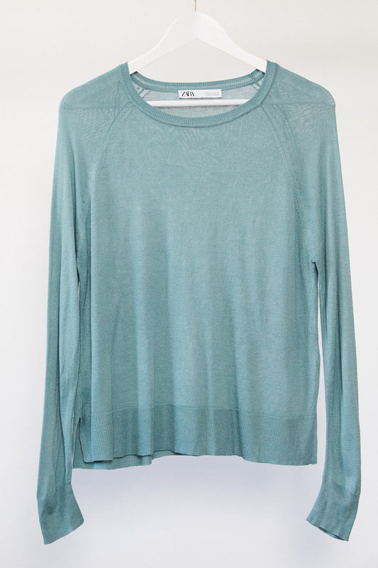 Womens Zara green jumper size small