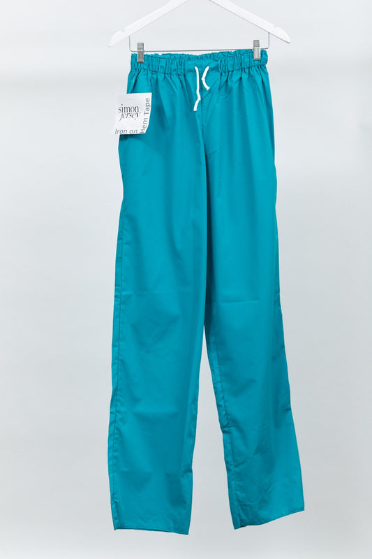 Womens Turquoise Blue Medical Scrub Trousers: Size Small