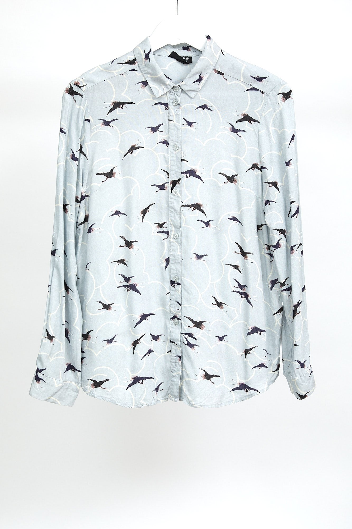 Womens Topshop Baby Blue pattern Shirt: Size Small