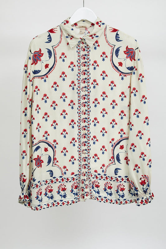 Womens H&M White Multi Pattern Shirt: Size Small