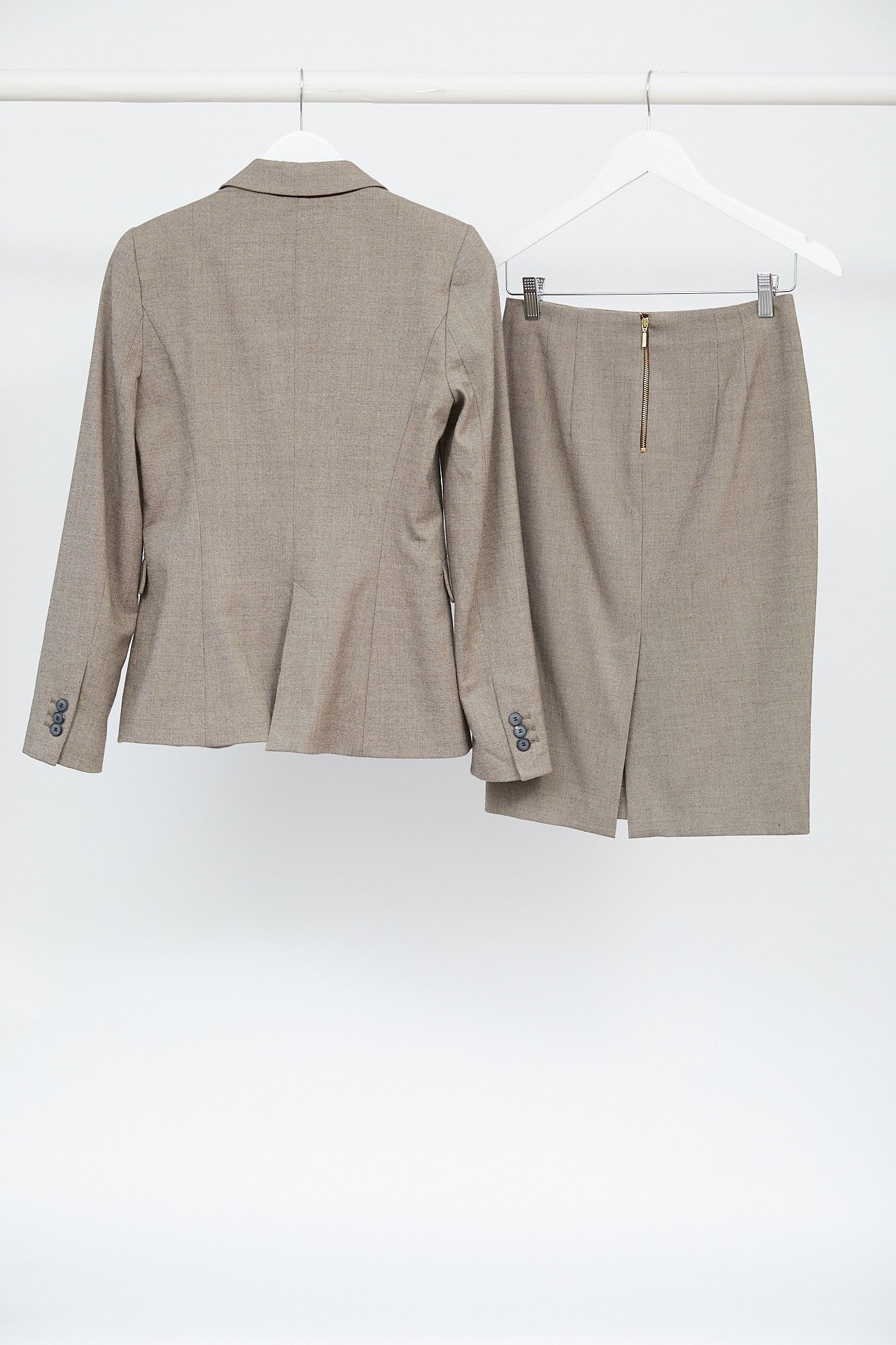 Womens Beige Suit: Size Small