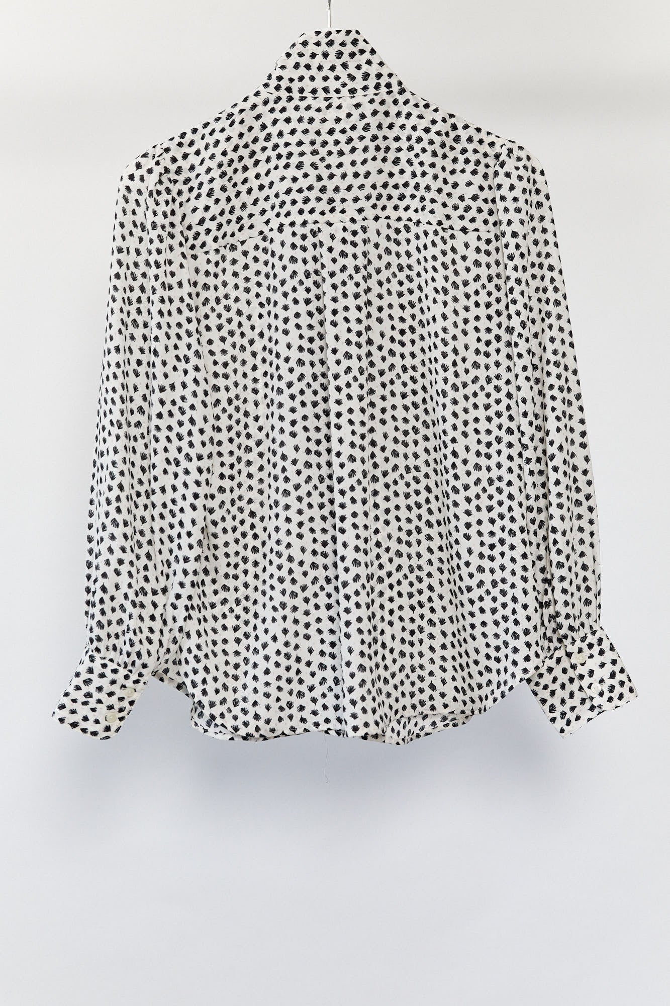 Womens M&S Pussy bow patterned blouse size 12