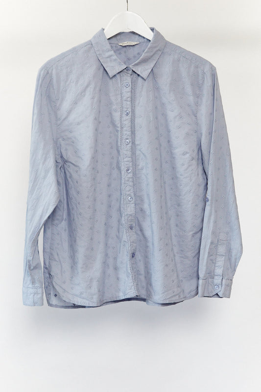 Womens WoolOvers blue embroidered shirt size 14