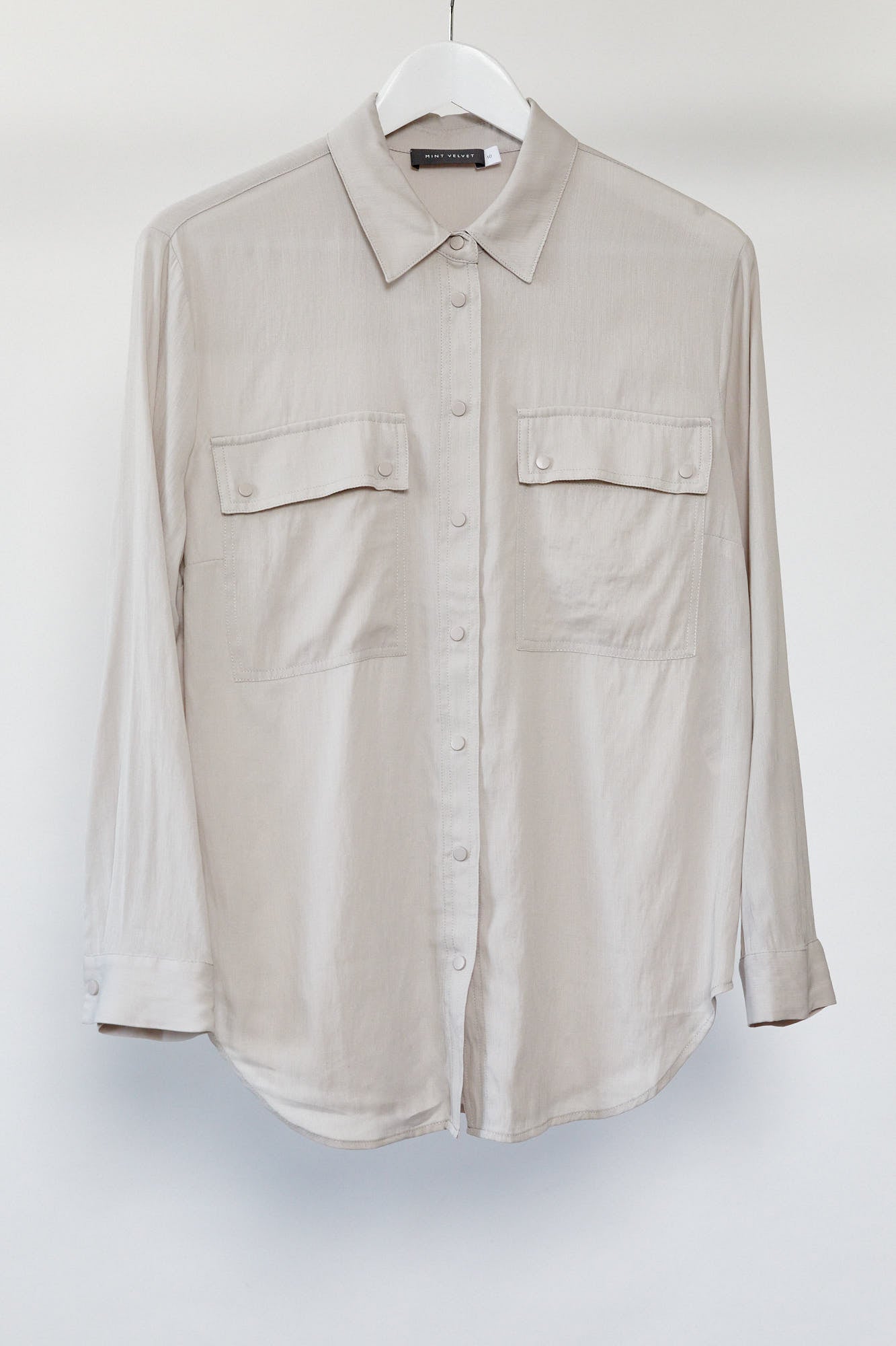 Womens Mint Velvet grey shirt size 10