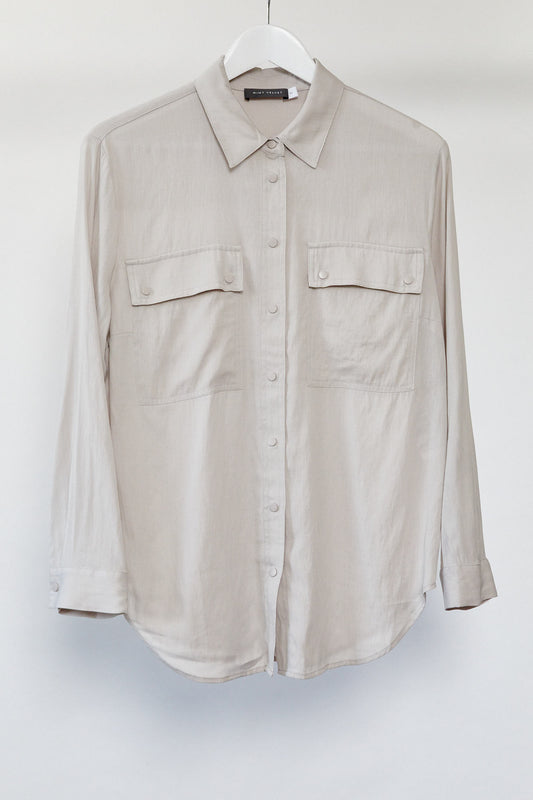 Womens Mint Velvet grey shirt size 10