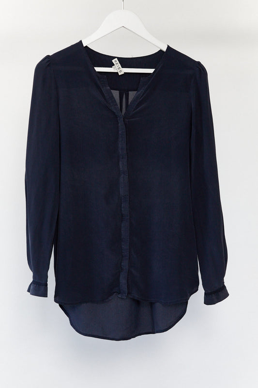 Womens Reiss navy silk blouse size small
