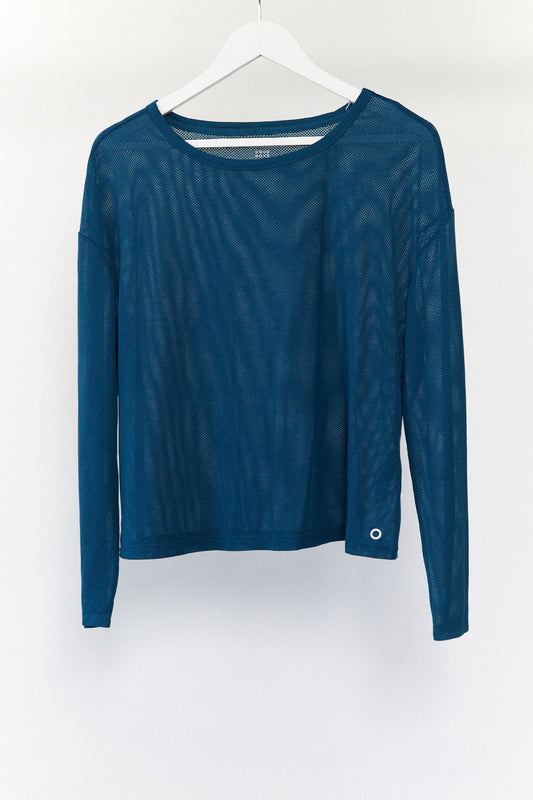 Womens Blue Mesh Sport Top Size 14