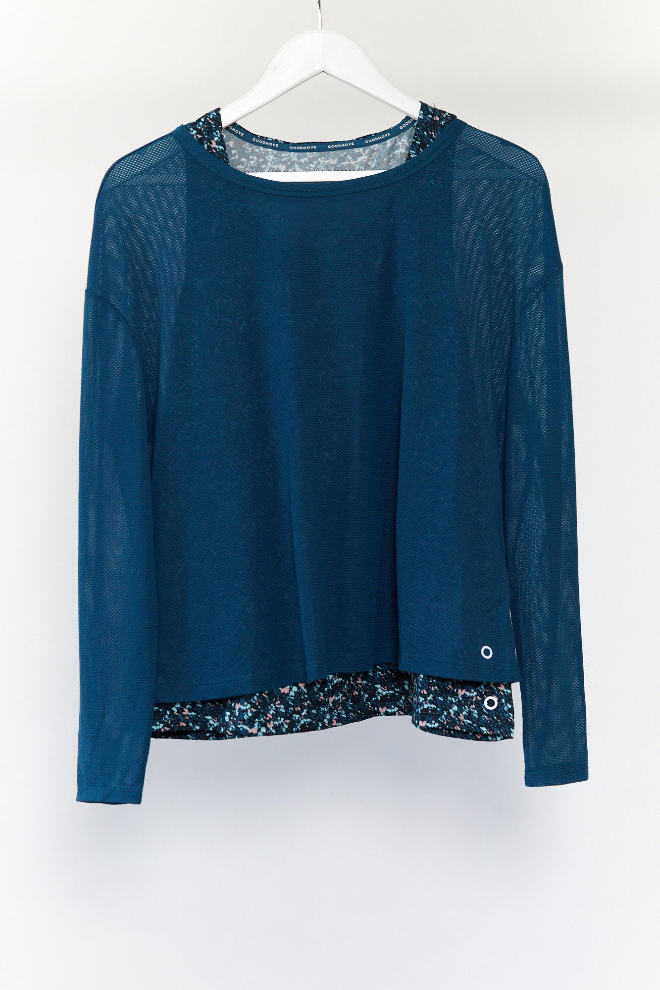Womens Blue Mesh Sport Top Size 14