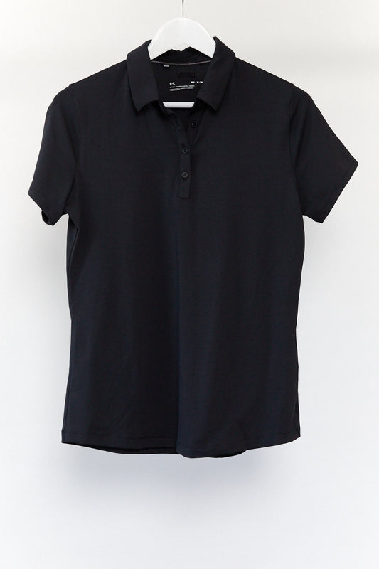 Womens Black Sport Polo Top Size Medium