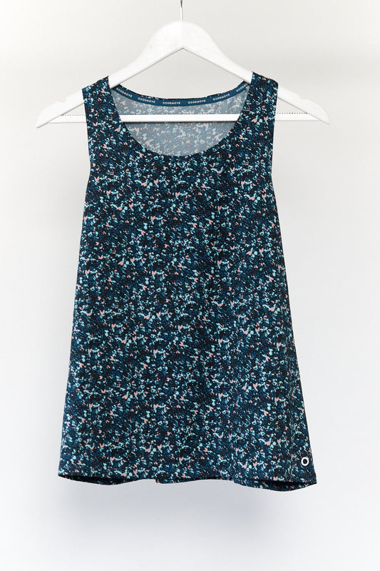 Womens M&S Blue Pattern Sport Vest Size 14