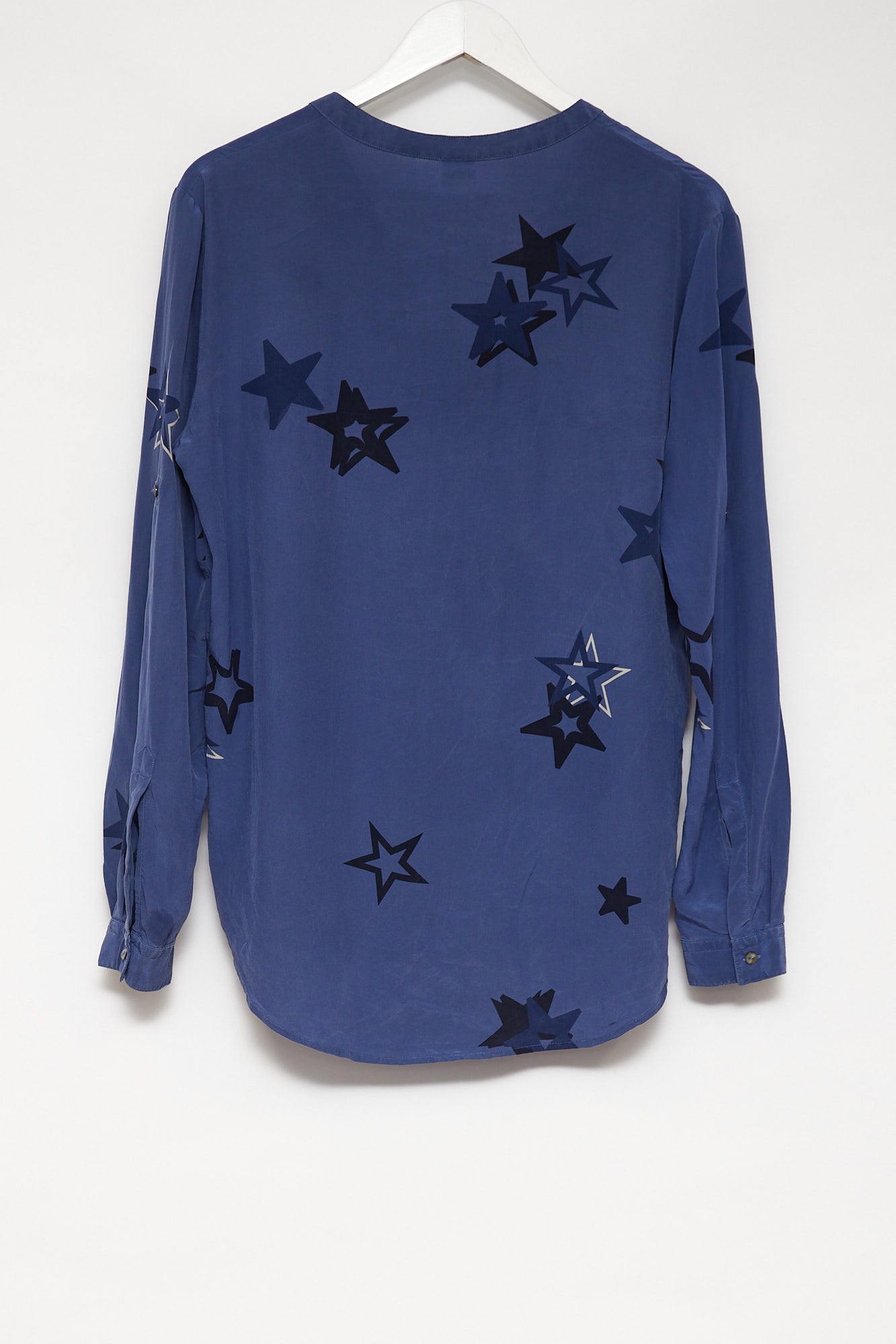 Womens Hugo Boss Blue Silk Blouse: Size Small