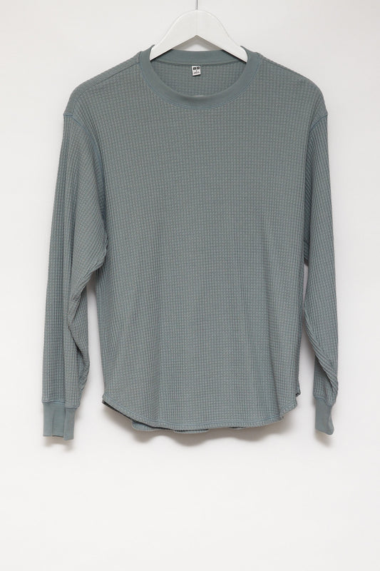 Womens Uniqlo Grey Waffle T-shirt: Size Small