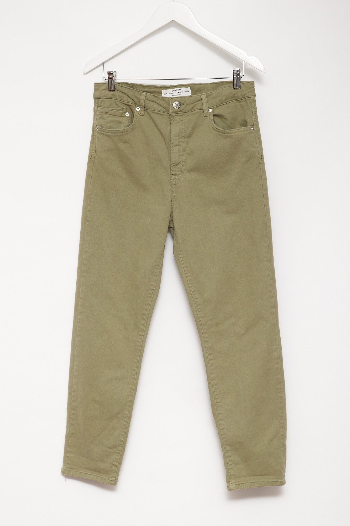 Womens Stradivarius Khaki Chino trousers size 12