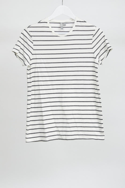 Womens Black And White Stripe T-Shirt: Size Small
