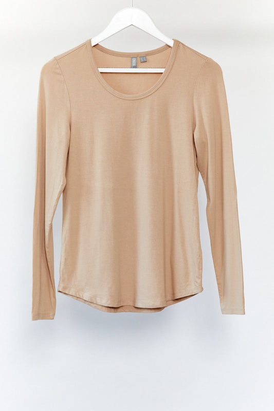 Womens ASOS beige long sleeve T-shirt size 10