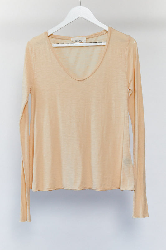 Womens American Vintage beige T-shirt: size small