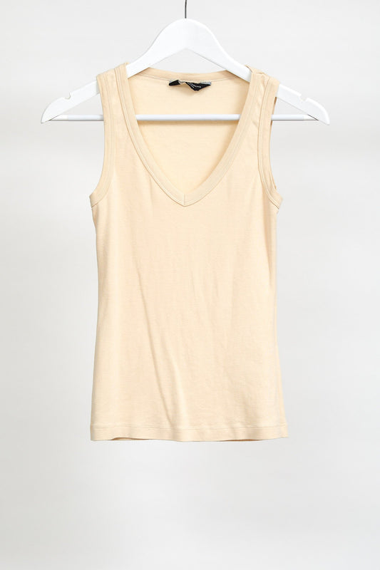 Womens Beige Vest: Size Small