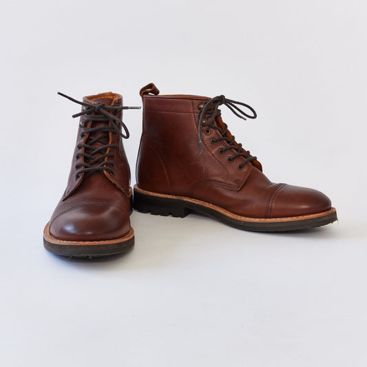 Brown Leather lace up boots size 8