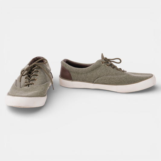 Mens Khaki & Brown Lace up trainers Size 10