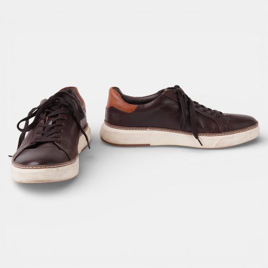 Brown Leather M&S Lace up trainers Size 10