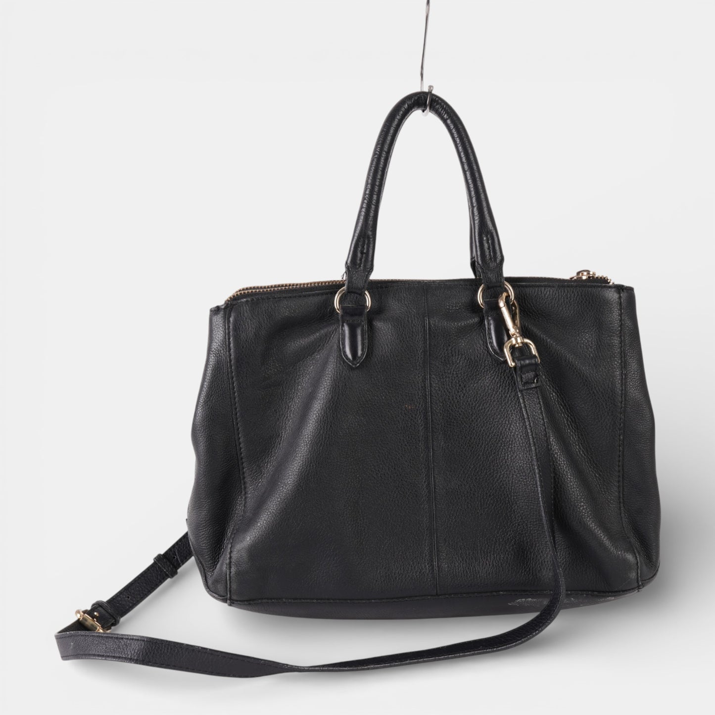 Black Leather Tote Bag