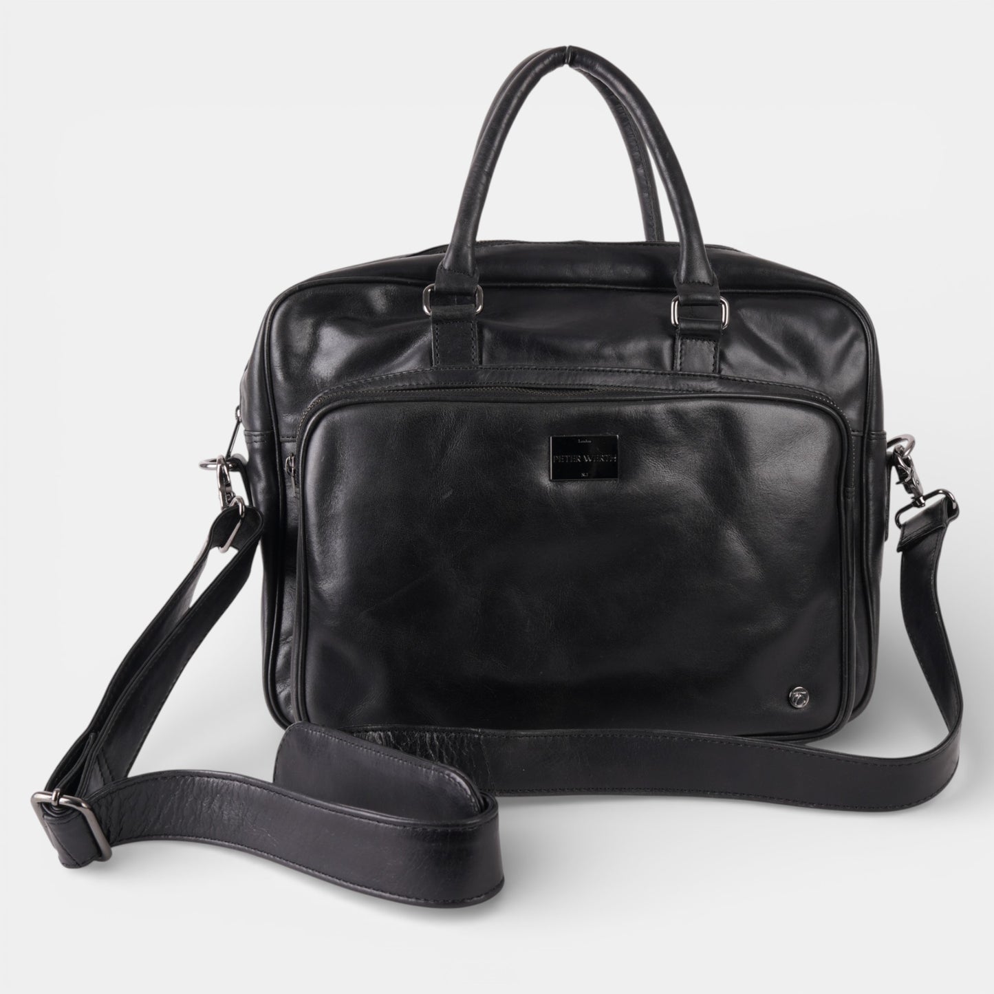 Black Leather Laptop Bag
