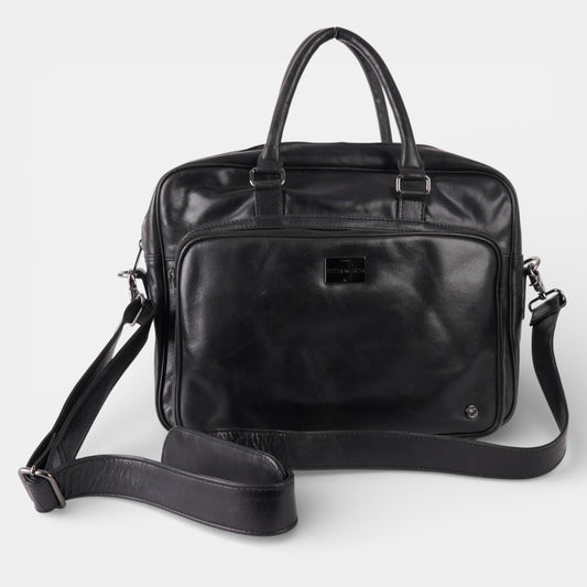 Black Leather Laptop Bag