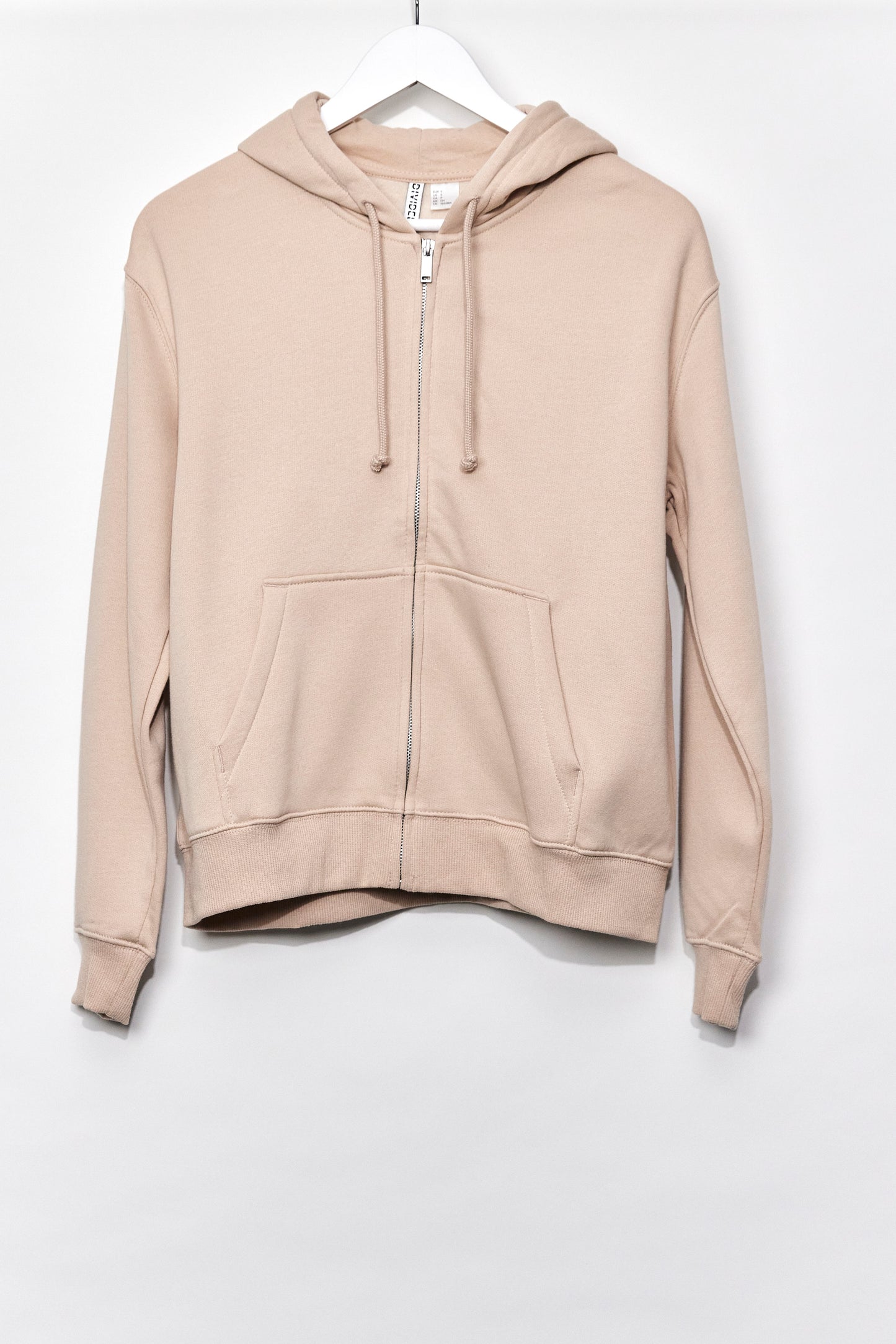 Womens H&M Beige Zip up Hoodie size Small