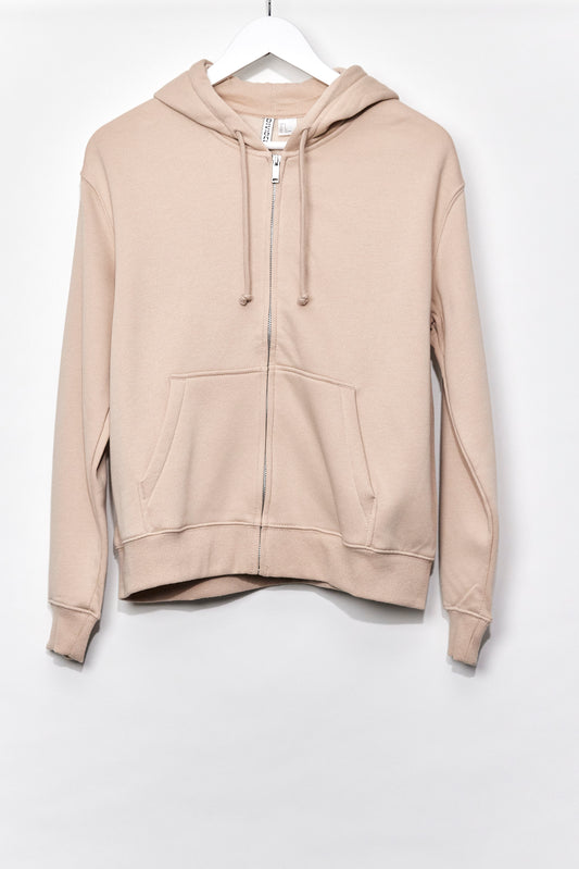 Womens H&M Beige Zip up Hoodie size Small