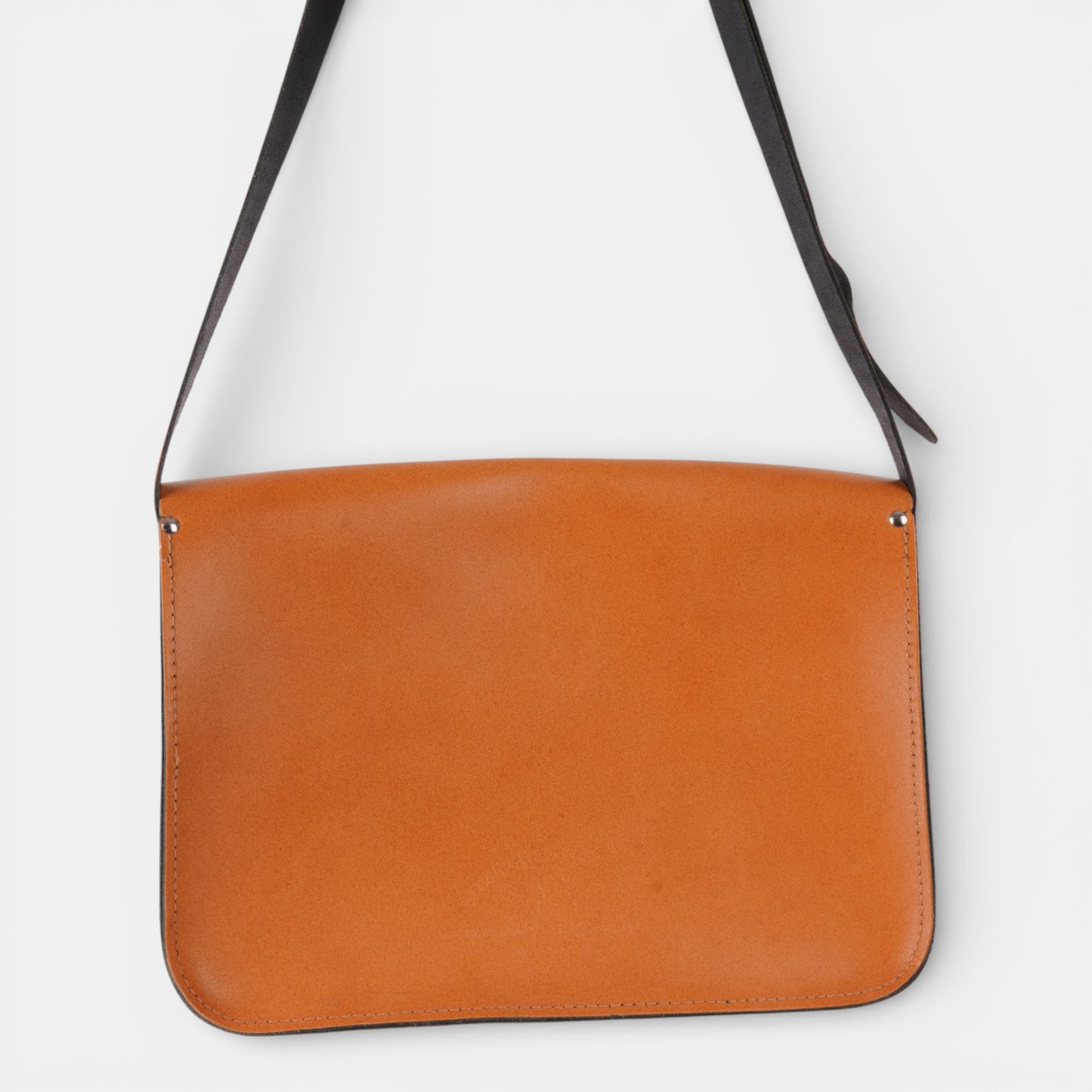 Orange Leather Satchel Bag