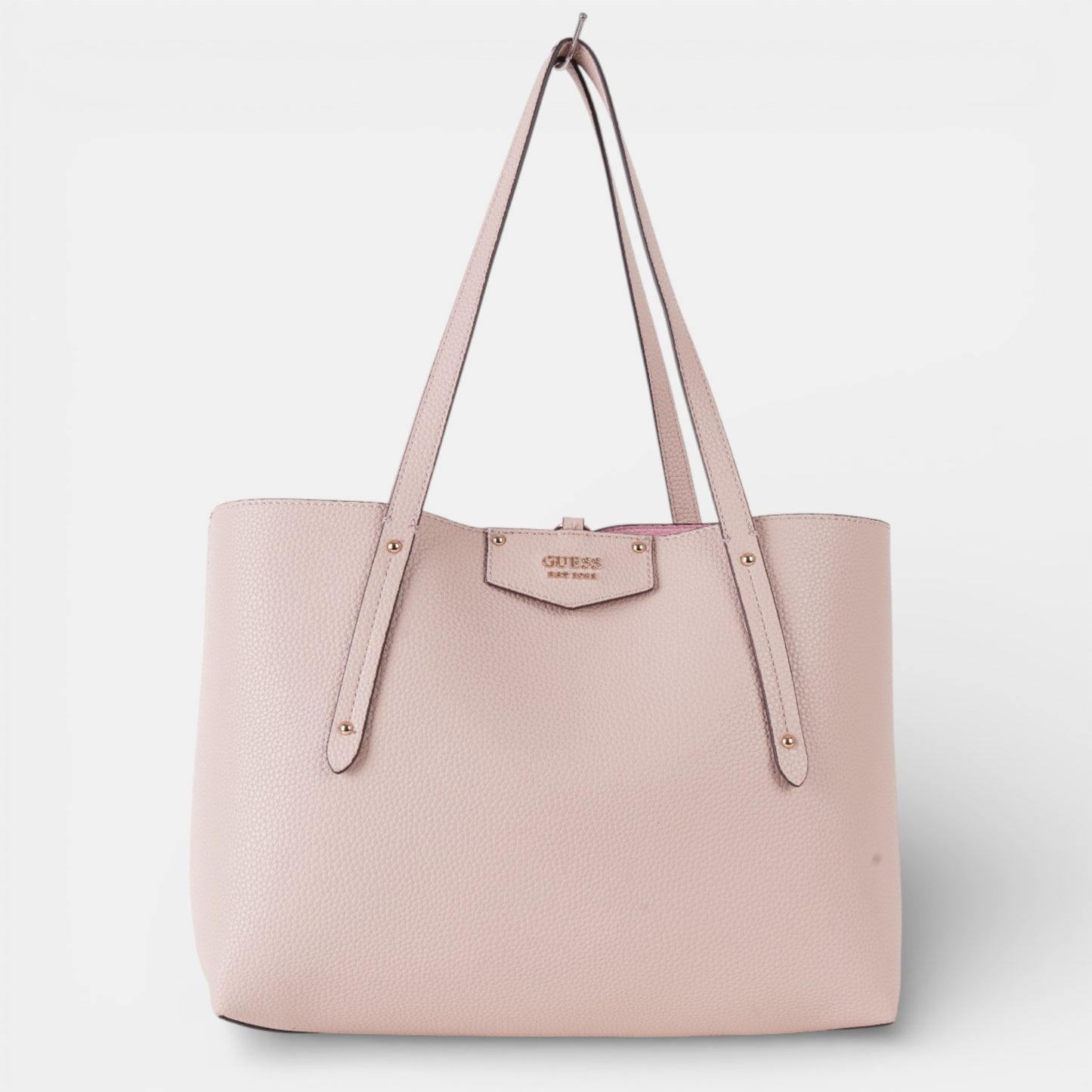 Pink Leather Guess Tote Bag