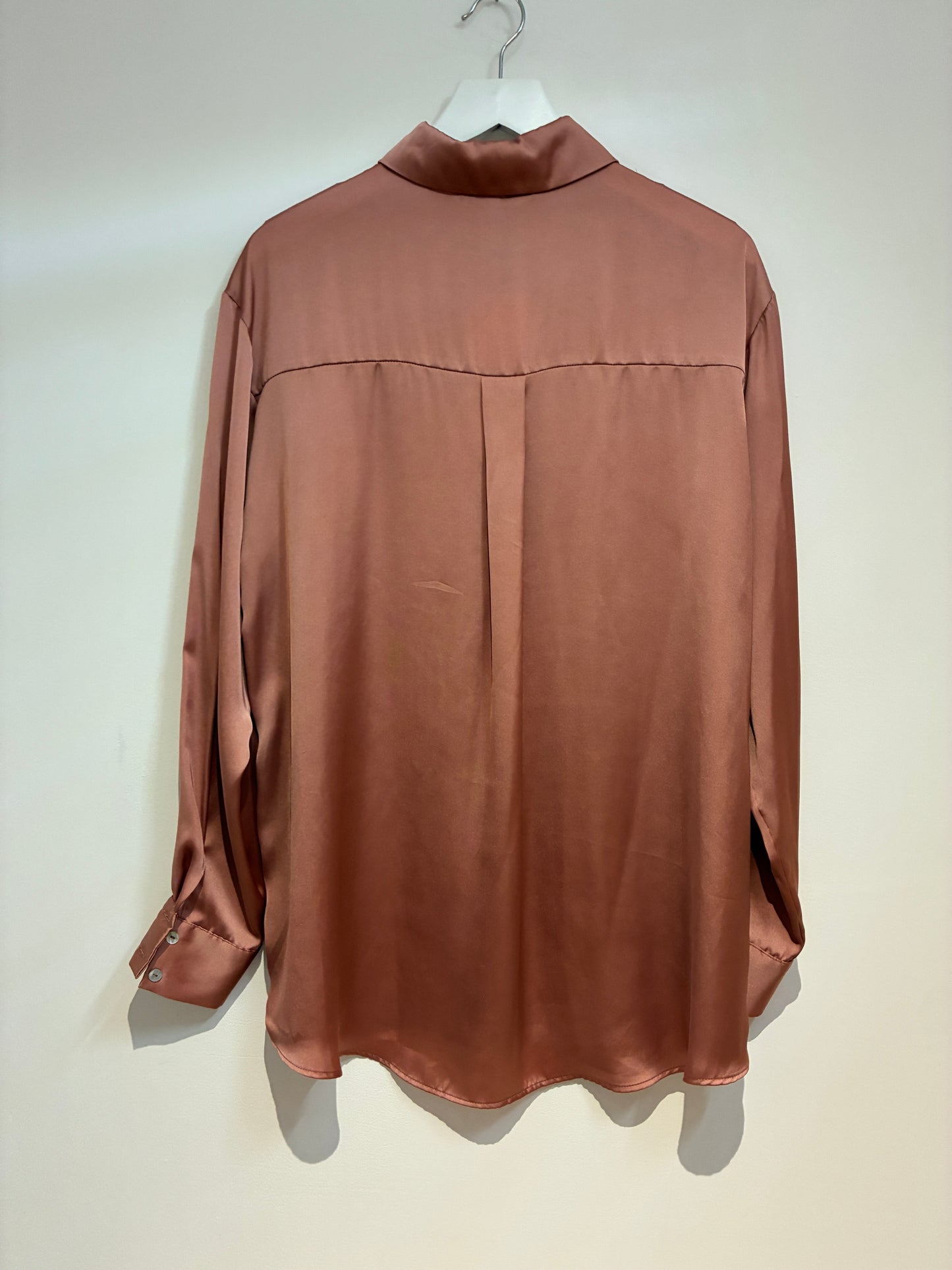 Womens Zara Pink Satin Blouse Size Small