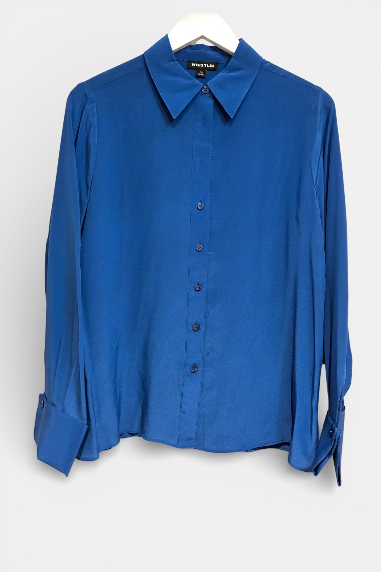 Womens Whistles Blue silk Blouse Size Small