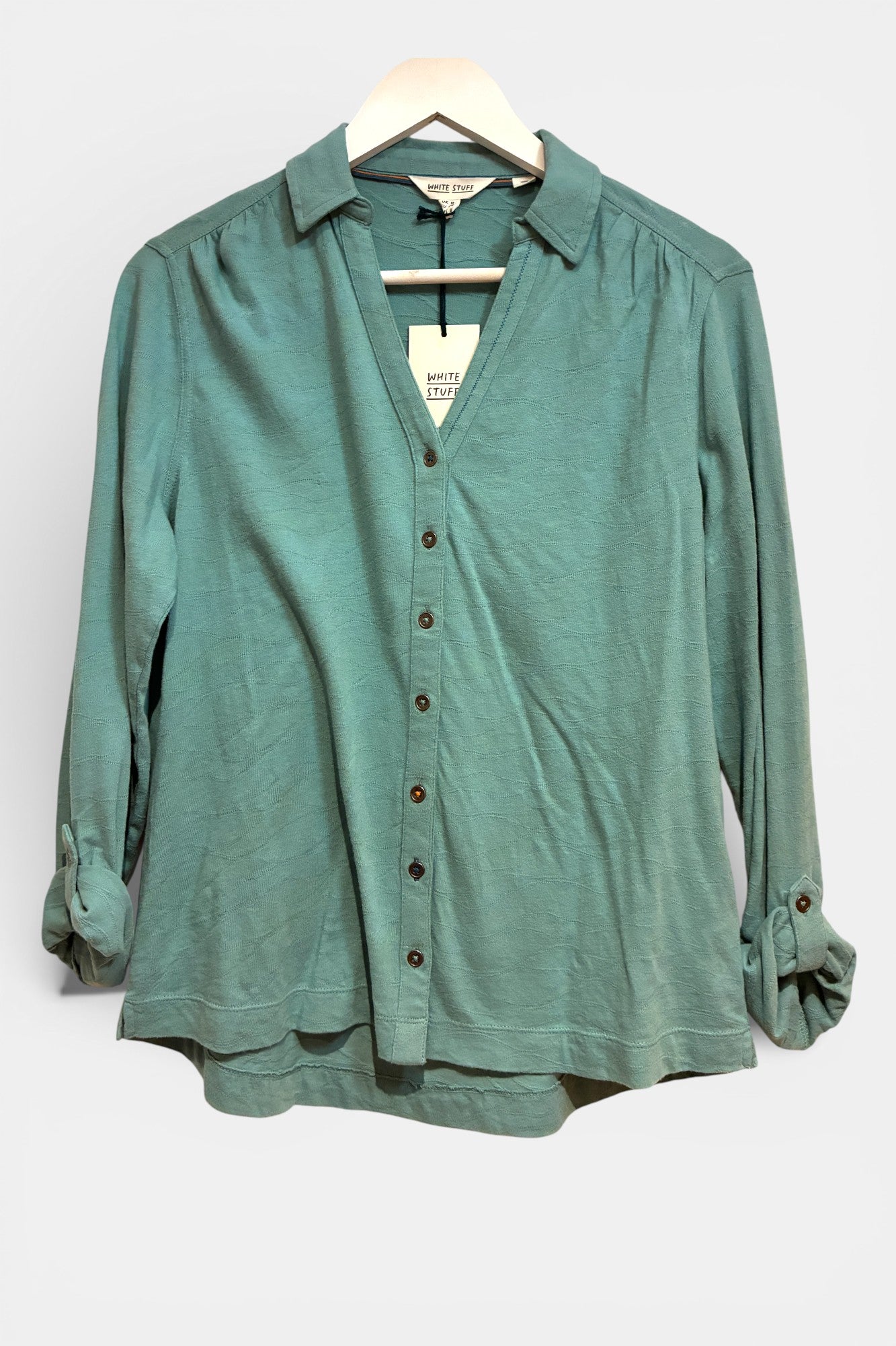 Womens Green White Stuff Collared Top Size 12