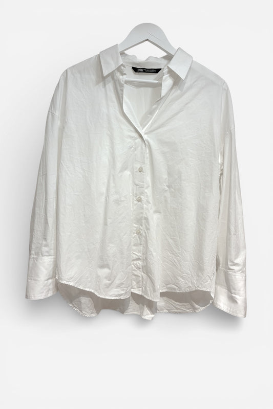 Womens Zara White Loose fit Shirt Size Small