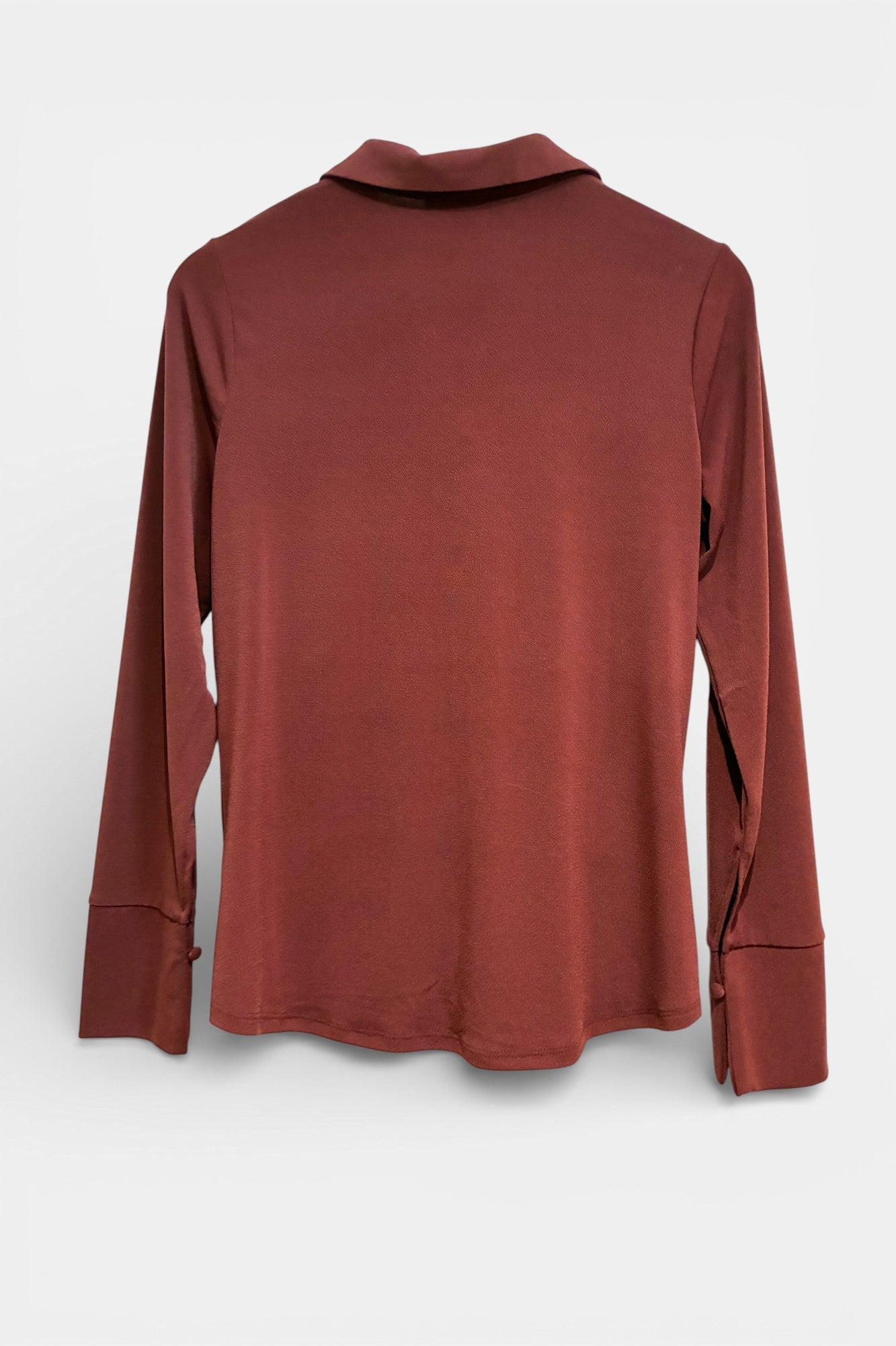 Womens Teracotta Red Gathered Blouse Size Small