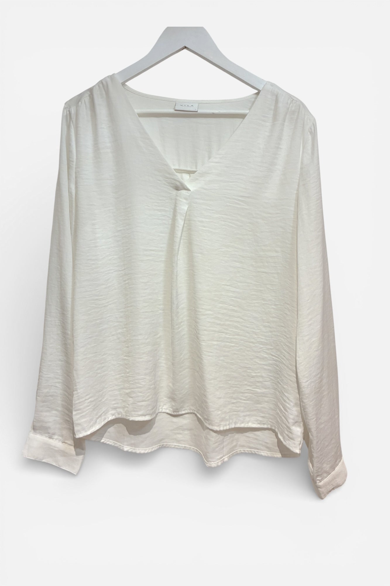 Womens Vila White V-Neck Blouse Size Small