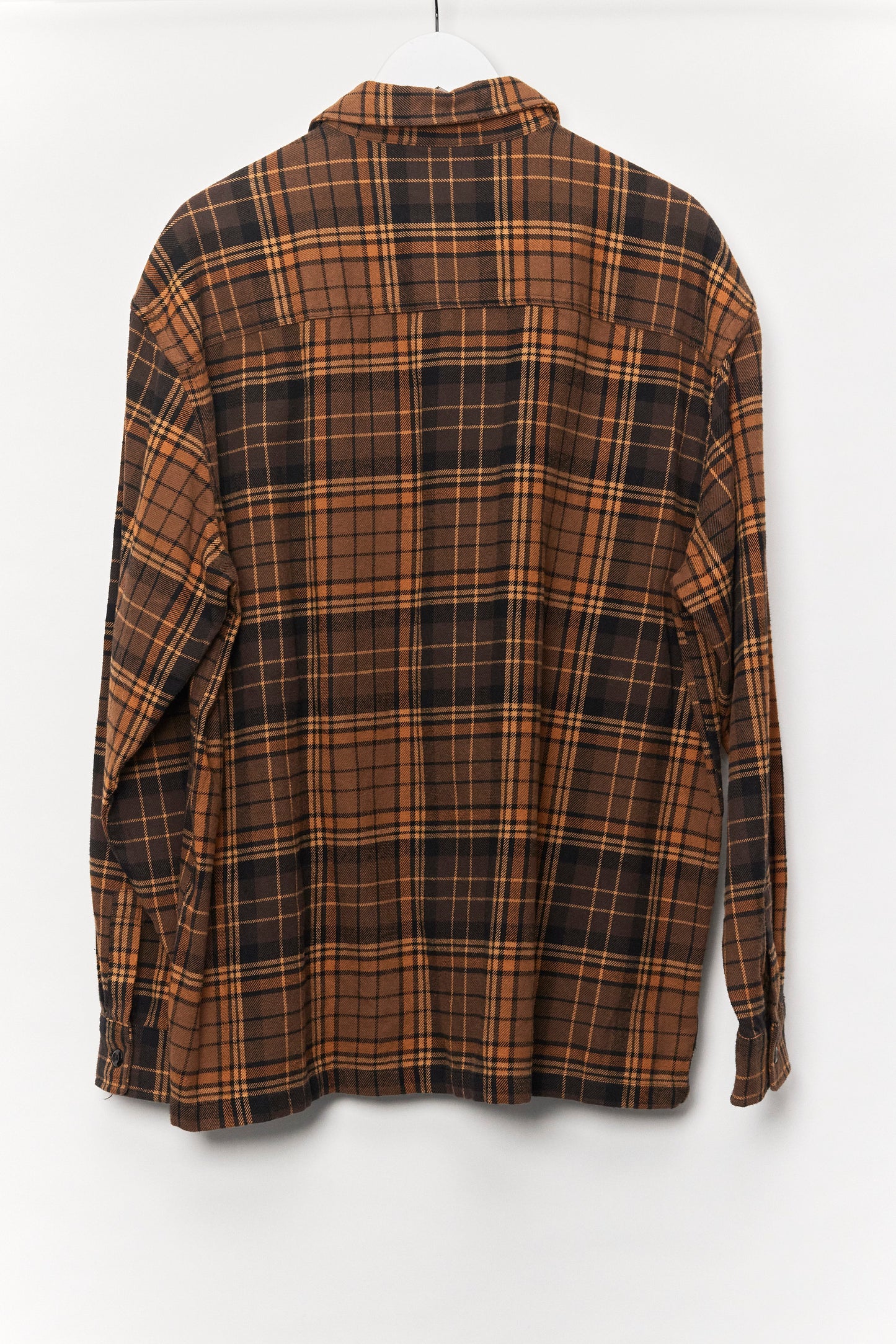 Mens H&M Brown Check Over shirt size Large