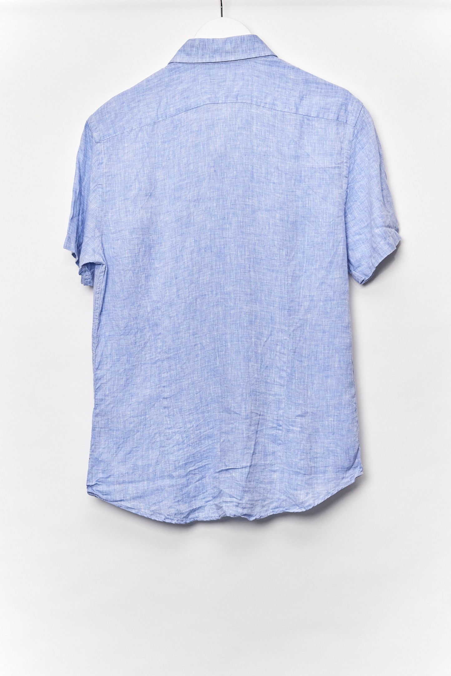 Mens Reiss Blue Linen Short Sleeve Shirt Size Medium