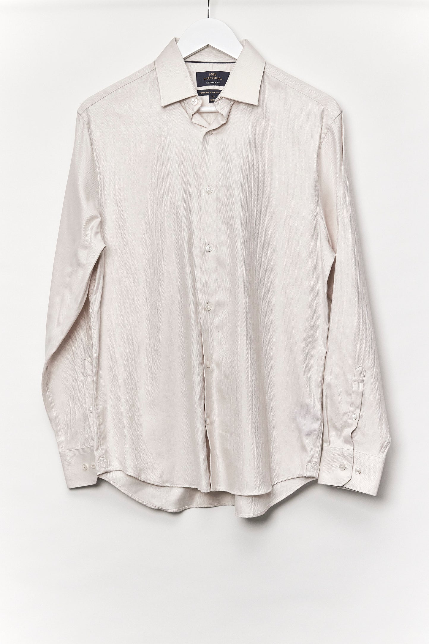 Mens M&S Oyster White Shirt Size Small