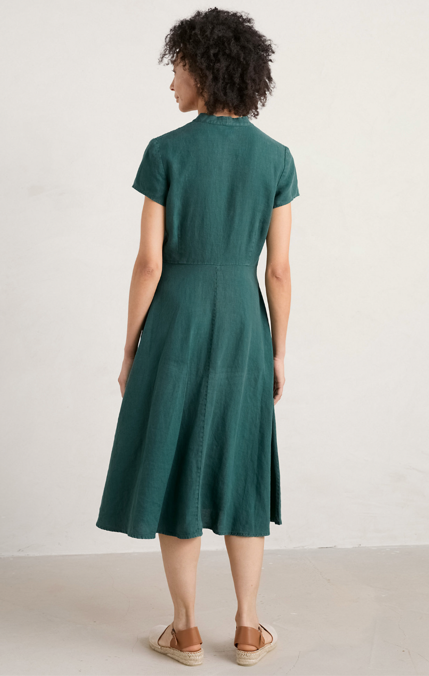 Womens Green Linen SeaSalt Cornwall Dress size 20