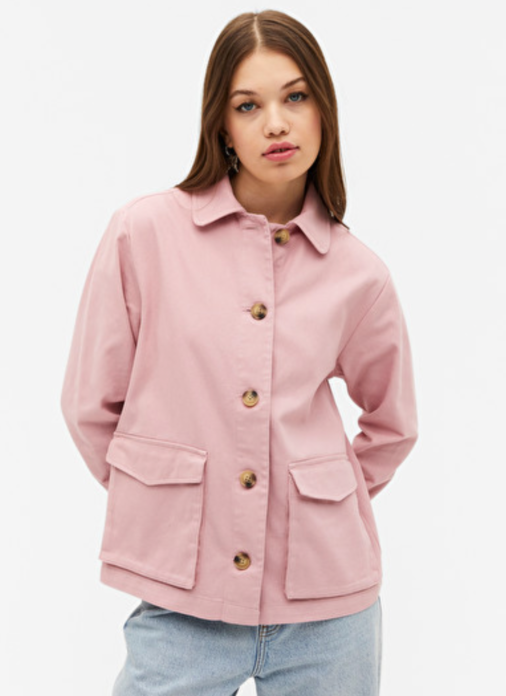 Womens Monki Pink Utility Jacket size small