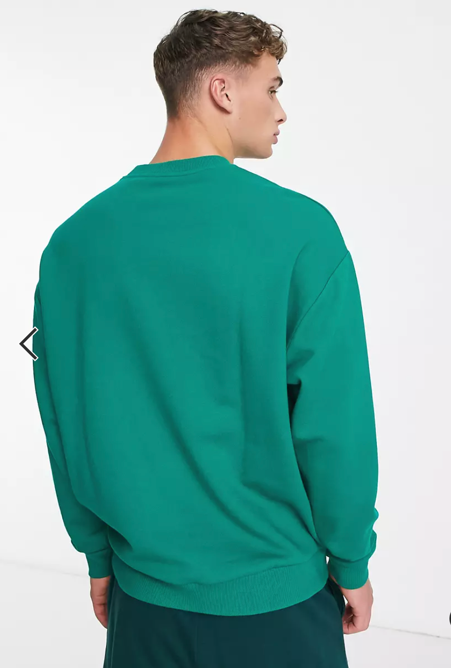 Mens ASOS Green Oversized Sweatshirt size Medium