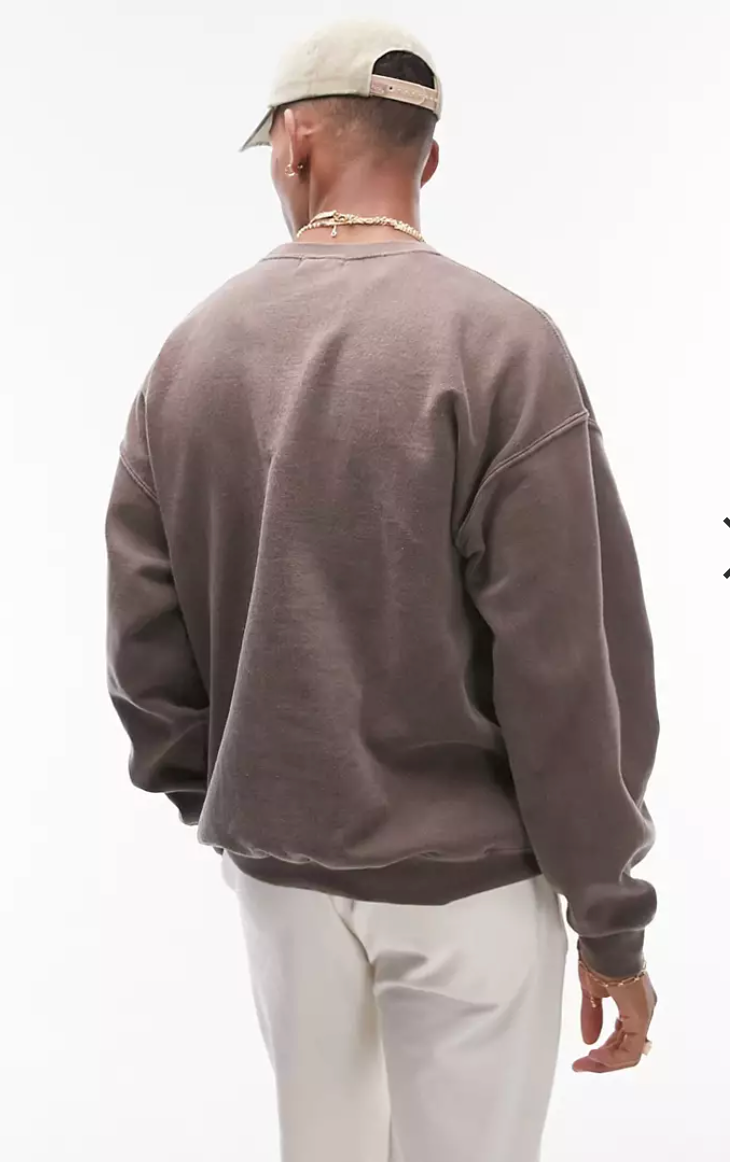 Mens Topman Oversized Brown Sweatshirt size Small