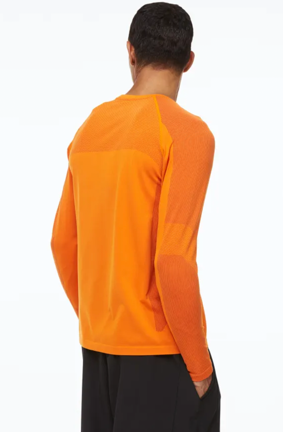 Mens H&M Orange Long Sleeve Sport Top Size Small