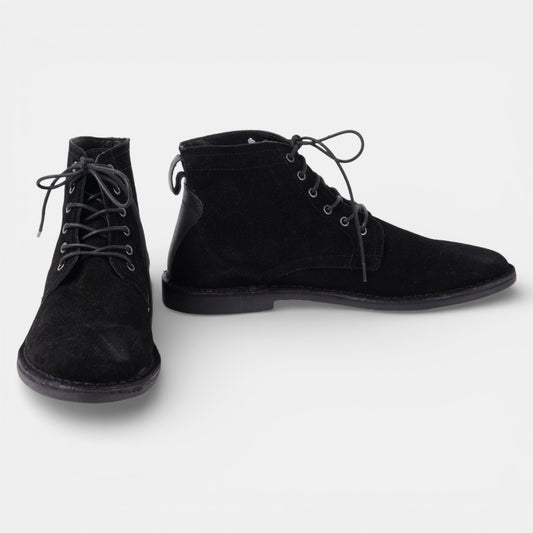 Black Suede Lace up Boots size 9