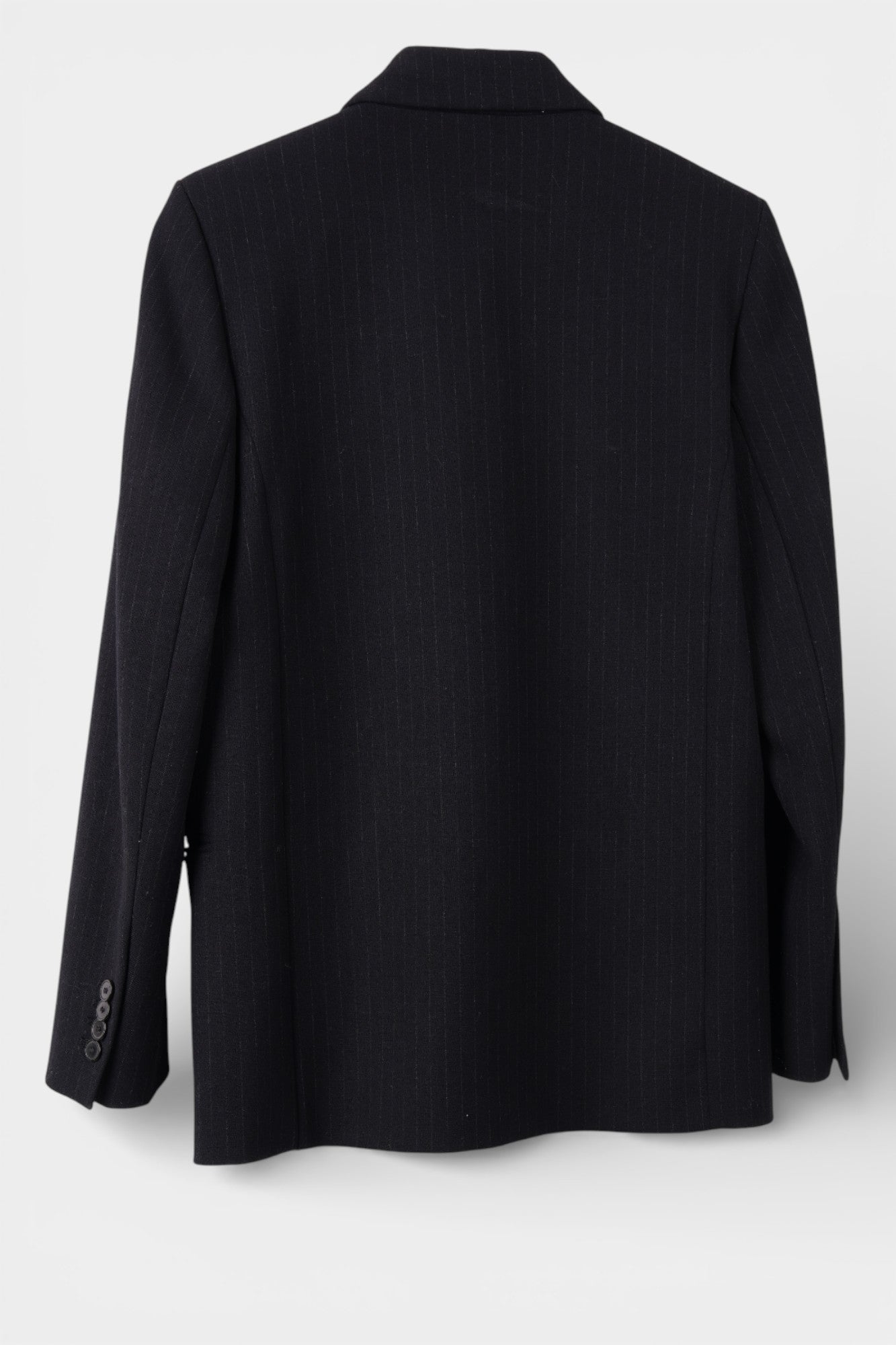 Womens Zara Black Wool Pin Stripe Blazer Size S