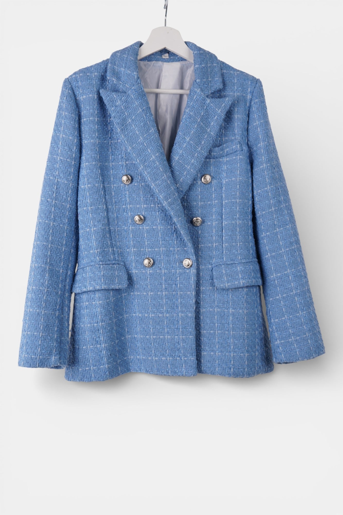 Womens Blue Tweed Blazer Size 10